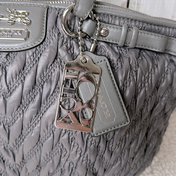 Coach 1941 Grey Nylon Madison Satchel 70th Anniversary purse handbag - Picture 2 of 12